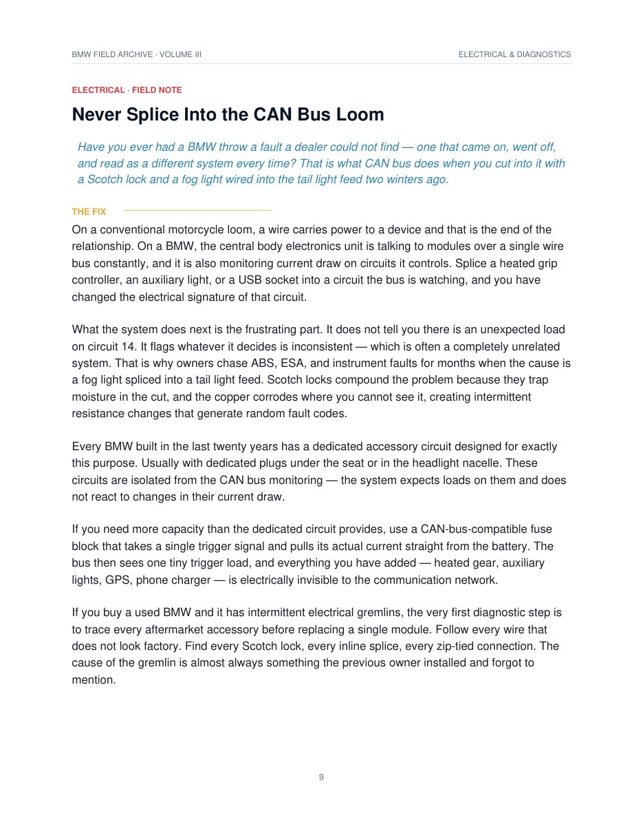 Never Splice Into the CAN Bus Loom
